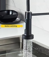 Robinet de cuisine moderne en laiton à montage sur plan, avec douchette extractible, noir, à ressort, vente chaude, pour usine et vente en gros