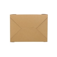 Boîtes alimentaires rigides en papier kraft brun écologiques jetables avec laminage brillant, emballage personnalisé imprimé pour restaurants