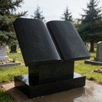 Pierre tombale en granit noir, pierre tombale en marbre et monuments, pierre naturelle, pierres tombales en marbre de type livre
