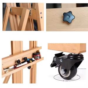 2025 Houten Schilderij Ezel H-Frame Beukenhouten Standaard Met Grotere Opslag Lade Voor Kunstenaar Olieverfschilderij - Product Image 6