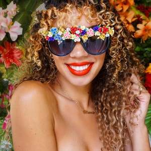 Lunettes de soleil pour femmes, mode 2021, luxe, décoration florale colorée, UV400, monture plate, style œil de chat - Product Image 2