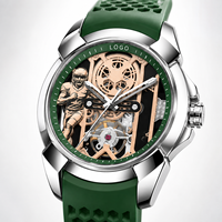Reloj Deportivo para Hombre de 44 mm con Correa de Silicona, Cristal Reforzado con Minerales, Esfera Luminosa, Resistente al Agua, Diseño Hueco de Cuarzo