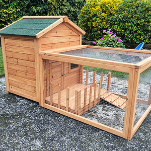 SDR025 Conejera grande de lujo, jaula moderna de madera para conejito, codorniz, pato, con caja nido, resistente a la intemperie para mascotas de patio trasero - Product Image 6