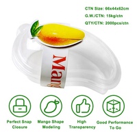 Boîte à dessert en plastique transparent en forme de mangue, boîte à mousse jetable, récipient à pudding