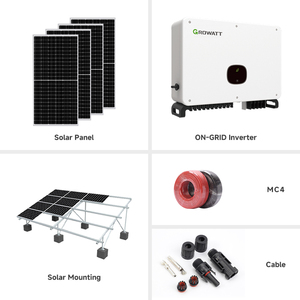 ระบบพลังงานแสงอาทิตย์ครบชุด 100KW 80KW 50KW 40KW 30KW ระบบพลังงานแสงอาทิตย์แบบเชื่อมต่อกับระบบไฟฟ้า Growatt - Product Image 1