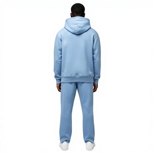 Survêtement à capuche bleu clair pour homme, manches longues, imprimé par sublimation motif montagne, tenue décontractée, respirant, léger, 100 % hiver - Product Image 2
