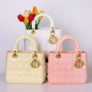 Panier <span class=keywords><strong>de</strong></span> fleurs séchées artificielles, <span class=keywords><strong>pot</strong></span> <span class=keywords><strong>de</strong></span> plantes succulentes, mini vase paysager, sac à main et porte-monnaie, ornement décoratif pour la maison et le salon - Product Image 5