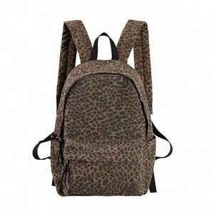 Sac à dos tendance à motif léopard pour femmes, grande capacité, sacs d'école pour étudiants, sac à dos pour adolescentes et adolescents - Product Image 4