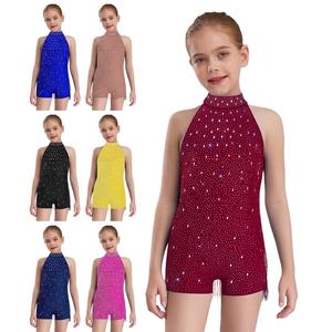Combinaison à franges pour filles de 6 à 16 ans, tenue de danse active haute performance, danse latine, jazz, patinage artistique, tenue de compétition - Product Image 1