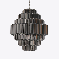 Lustre de Plafond Contemporain en Verre Miroir Fumé Luminaire Suspension Luminaire Lampen Pour Foyer
