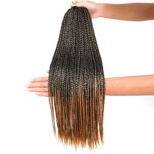 Extensiones <span class=keywords><strong>de</strong></span> Cabello Sintético Rubio Liso, <span class=keywords><strong>Trenzas</strong></span> <span class=keywords><strong>de</strong></span> Ganchillo Preestiradas <span class=keywords><strong>de</strong></span> Alta Calidad para Mujer, Cabello Sedoso Teñido al Por Mayor - Product Image 2