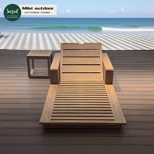Chaise longue en teck moderne et minimaliste pour l'extérieur, directement <span class=keywords><strong>de</strong></span> l'usine, pour la piscine, la plage, le <span class=keywords><strong>bain</strong></span> <span class=keywords><strong>de</strong></span> <span class=keywords><strong>soleil</strong></span> ou le lit <span class=keywords><strong>de</strong></span> bronzage - Product Image 1