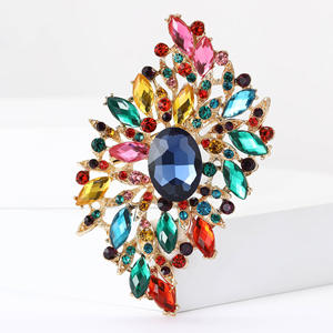 Large Glass Rhinestone <b>Brooch</b> Exquisite Versatile for <b>Women's</b> Clothing Floral Jewelry Pin - Product Image 5