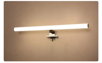Lampes de miroir LED ABS modernes de 400mm avec finition chromée IP44 Options blanc chaud/froid Accessoire de salle de bain élégant