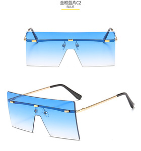 Big Bold Lunettes de soleil tendance pour hommes Lunettes sans cadre pour femmes Lunettes de soleil oversize sans monture Lunettes de soleil carrées 2023 One Piece - Product Image 5