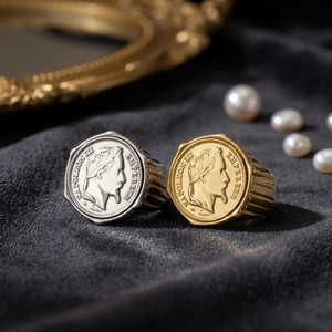 Anillo con Retrato <span class=keywords><strong>de</strong></span> Napoleón para Hombre y <span class=keywords><strong>Mujer</strong></span>, Acero Inoxidable 316L, Chapado en Oro <span class=keywords><strong>de</strong></span> 18K, Anillo Sello, Joyería Retro Francesa para Venta al por Mayor - Product Image 4