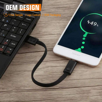Câble de charge rapide USB-C vers Type-C 60W 3A en gros, 6 pouces, en nylon tressé avec boîtier en zinc