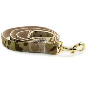 Collar de perro de camuflaje verde militar con hebilla de metal dorado rosa, correa de perro personalizable y accesorios para mascotas - Product Image 5