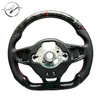 100% Getestet 45mm 3-Speichen Sportlenkrad aus Rotem Leder und Geschmiedetem Carbon für Volkswagen MK7 Golf 7 GTI R 7.5 MK4 MK5