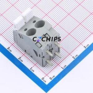 2706-102 Spring Terminal Block Through hole Component (THT),P=7.5mm Connector 7.5mm Gray 2P 2 - Product Image 1