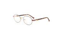Bingkai Kacamata Optik Logam Bulat Unisex Vintage dengan Gagang Berwarna Kontras Bergaris untuk Kacamata Resep Remaja Grosir 6611