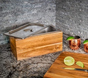 Boîte <span class=keywords><strong>à</strong></span> boutons de café en bois avec couvercle en acier inoxydable, seau de sol, déchet alimentaire, bac de <span class=keywords><strong>cuisine</strong></span> recyclable - Product Image 6