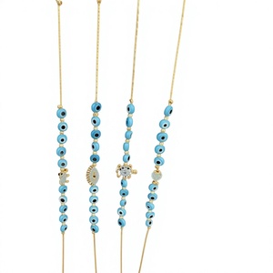 Tobillera de Acero Inoxidable Chapada en Oro con Cruz Religiosa Cristiana y Cuentas de Zirconia, Estilo Bohemio Geométrico, Unisex, Regalo de Joyería - Product Image 1