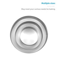 Befair Lot de 3 moules à mousse ronds jetables en acier inoxydable, outils de pâtisserie DIY, résistants au four