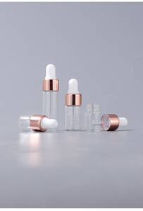 Lọ Đựng Mỹ Phẩm Rỗng 1Ml 2Ml 3Ml 5Ml Chai Nhỏ Giọt Thủy Tinh Nhỏ Trong Suốt Chai Serum Tinh Dầu Với Pipet Màu Trắng Vàng Kim - Product Image 5