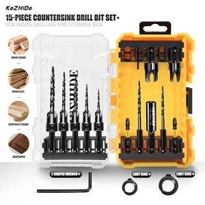 Hex Shank Countersink <b>Drill</b> <b>Bits</b> S2 Steel 15pcs Set Magnetic For Wood Drilling - Product Image 3