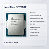 Nouveau processeur de bureau Core I3-12300T 2,3 GHz (base) / 4,2 GHz (Turbo max) 12 Mo de cache 35 W LGA1700 Tray