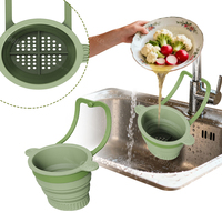 Panier égouttoir suspendu en silicone pour évier, à poser sur robinet, pour récupération des déchets alimentaires, bac à déchets d'angle pour les restes de nourriture