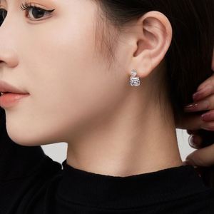 Dylam Minimalist Design Luxury Women 925 Sterling Silver Tear Square Shape 5A Zircon Diamond Fashion <b>Fine</b> Jewelry <b>Stud</b> <b>Earrings</b> - Product Image 3