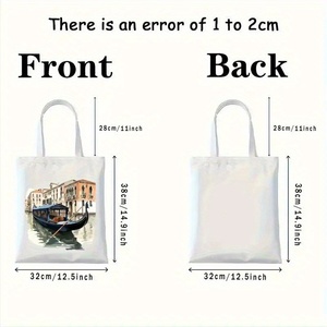 Bolsa de mano reutilizable de gran capacidad con estampado de góndola y arquitectura de <span class=keywords><strong>Venecia</strong></span>, perfecta para ir de compras, ir a la playa y para el uso diario. - Product Image 6