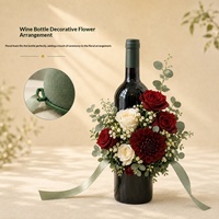 Mini Arrangement Floral Adhésif pour Panier à Vin, Décoration Florale Créative, Fleurs en Mousse Florale de Forme Irrégulière Sphérique
