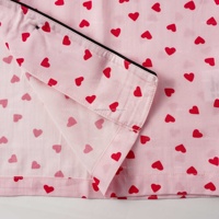 Pyjamas pour femmes, ensembles de vêtements de nuit de Noël, imprimé cœur mignon, manches longues, tissu satiné, saison printemps-été