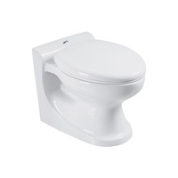 Urinoir mural moderne minimaliste en céramique monobloc avec chasse automatique à siphon et cuvette de toilette intégrée