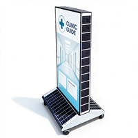 Boîte lumineuse solaire rectangulaire en aluminium à montage sur poteau, panneau publicitaire LED extérieur décoratif suspendu, certifié CE, pour bord de route, faible hauteur