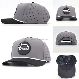 Custom Logo Breathable Waterproof 5-Panel Baseball Cap Adjustable Unisex PVC/Rubber Patch Service MOQ 25pcs - Product Image 3