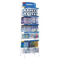 Présentoir en métal POP moderne, présentoir de brosse à dents de dentifrice de supermarché au détail