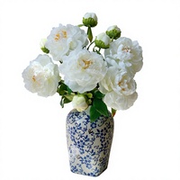 Pivoine chinoise en soie, fleurs artificielles haut de gamme, bouquet réaliste pour décoration de salon et de mariage