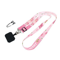 Lanière de téléphone en polyester personnalisée avec logo, sangle de cou réglable avec patch, certifiée REACH, cadeau d'affaires durable, vente en gros
