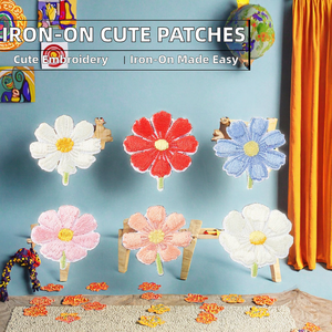 Parches Bordados Termoadhesivos de Metal con Diseños de Flores, Helados, Dulces y Globos para Ropa, Chaquetas, Vestidos, Reparación y Decoración DIY - Product Image 2