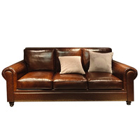 Amerikanischer Luxus-Ledersofa im High-End-Stil, Wohnzimmermöbel, modernes Design, mit Schwamm gefülltes Sofa-Set