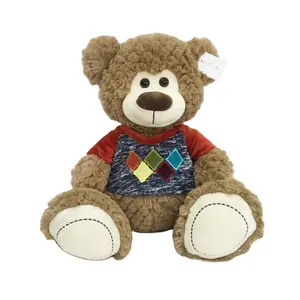 nice-looking cute soft custom clothed bear plush toy for children's gifts brown bear plush toy with clothes