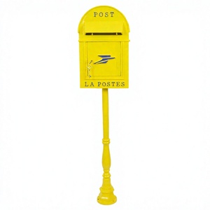Buzón de Metal LA POSTES, Amarillo, Pintado a Mano, Color Personalizado, Buzón de Exterior, Elegante Soporte para Buzón de Metal, Gran Venta - Product Image 1