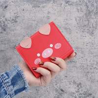 Dompet Wanita Model 993 Merek YC Versi Korea Lucu Bergambar Kartun, Ukuran Kecil, Model Pendek 70%, Banyak Slot Kartu, Terbuka, Grosir Ekspor