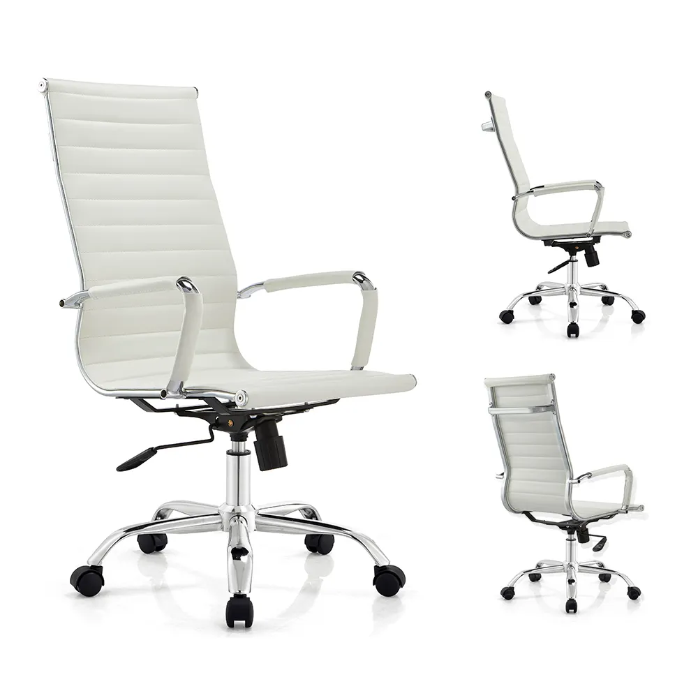 Commercio all'ingrosso a buon mercato bianco girevole Home Office Boss Pu Leather Executive sedie da ufficio ergonomiche/sedia da ufficio