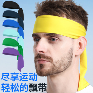 Bandeau de sport respirant anti-transpiration en soie glacée, haute élasticité, universel pour la course à pied - Product Image 2