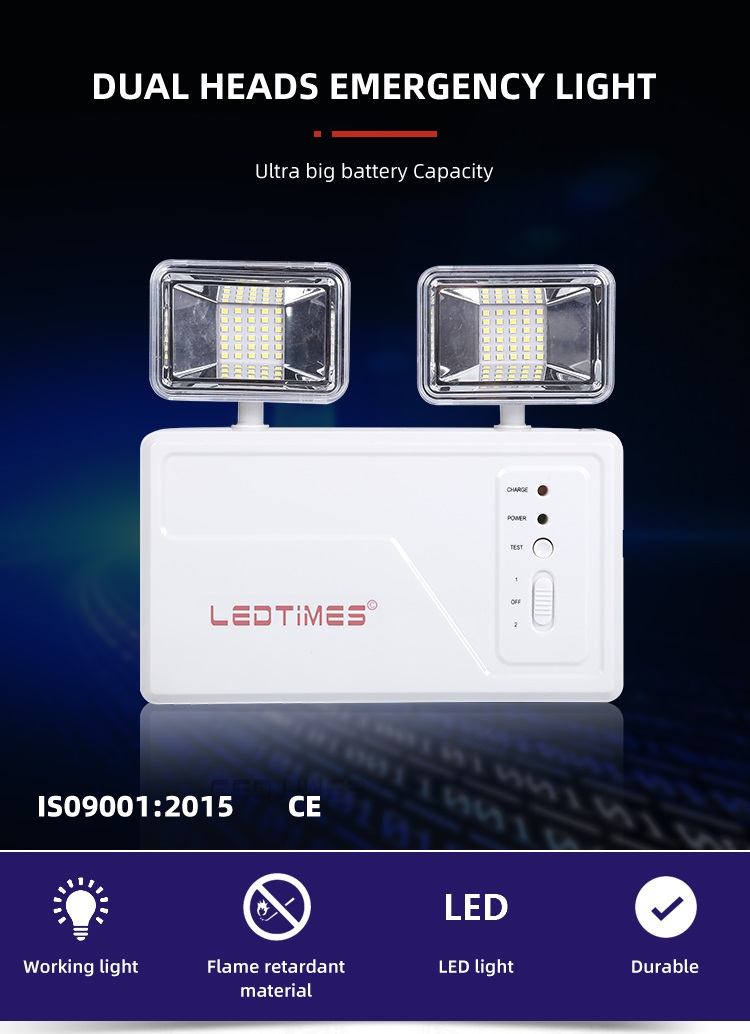 Easy Installation 6V 4AH 48pcs Adjustable Dual Heads Indoor 0.2w Portable Rechargeable Led Emergency Light